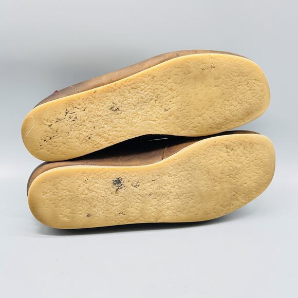 Clarks Wallabee Shoes Womens 9.5 Brown Leather Moc Toe Lace Up Comfort Boots - Picture 9 of 12